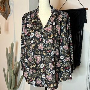 Tahari Floral Print Plus Size Blouse